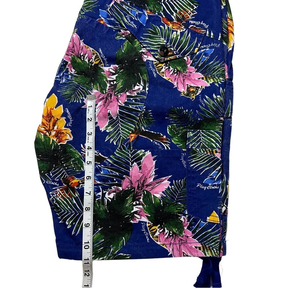 Play Cloths Botanical Jungle Set Mens Blue Shorts & Shirt Sz 36 XL Hawaii Aloha - Picture 11 of 16